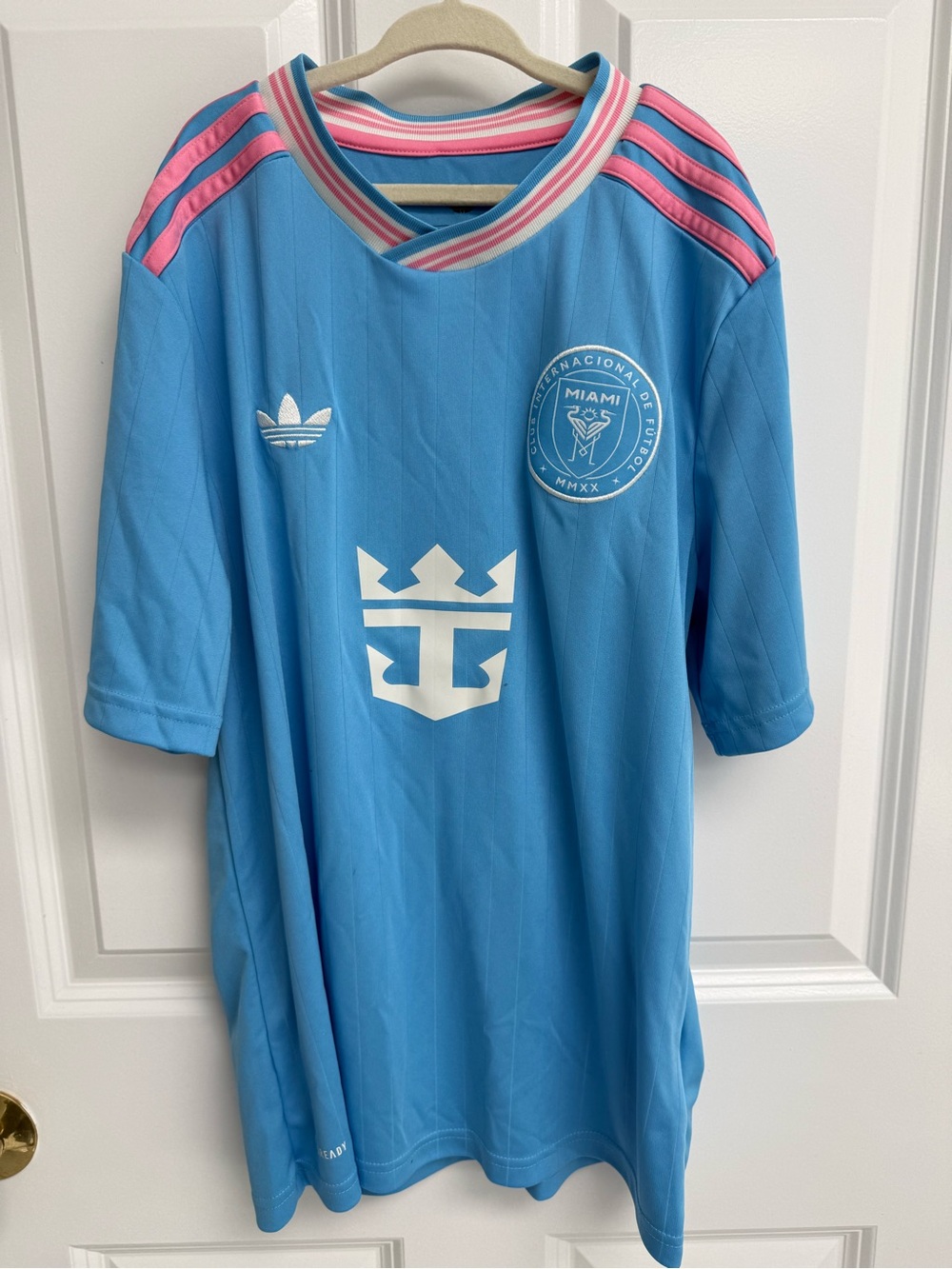 Kids Messi Miami Sky Blue & Pink Soccer Jersey
